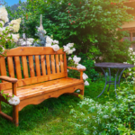 Back yard respite for peace and quiet - chair in backyard garden